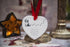 Bearded Collie Walk Beside Us Ceramic Heart